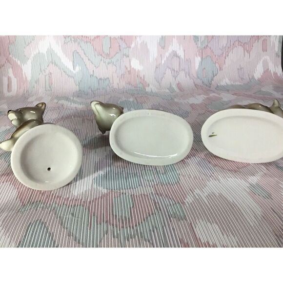 Vintage Lot Of 3 Ceramic/Porcelain Glazed Three Brown Bears Figurine Home Decor* - Picture 6 of 12